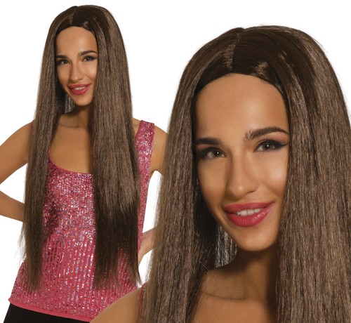 Long brown wig - brown,